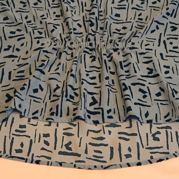 ALFANI Crew Neck Flare Long Sleeve Blouse Blue High Low Hem Women’s Plus Size 1X - Picture 6 of 16